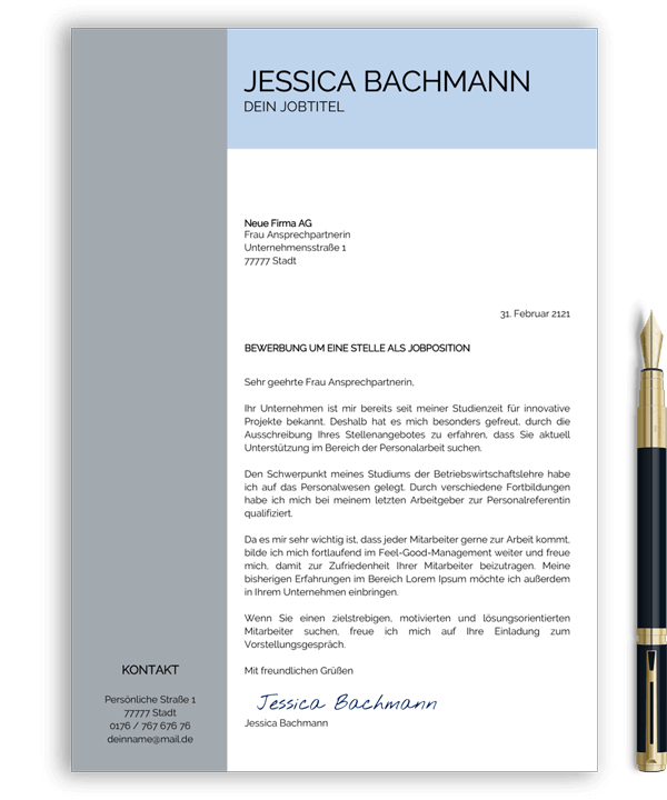 Bewerbungsschreiben Vorlage Bewerbung schreiben Muster