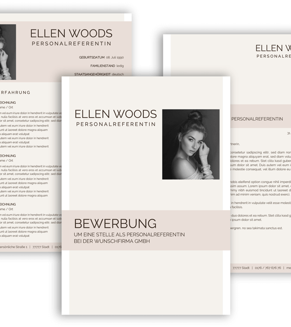 Bewerbungsvorlage Download, Bewerbung schreiben Vorlage, Moderne Lebenslauf Vorlage mit Lebenslauf, Anschreiben, Deckblatt