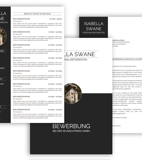 Bewerbungsvorlage Download, Bewerbung schreiben Vorlage, Moderne Lebenslauf Vorlage mit Lebenslauf, Anschreiben, Deckblatt