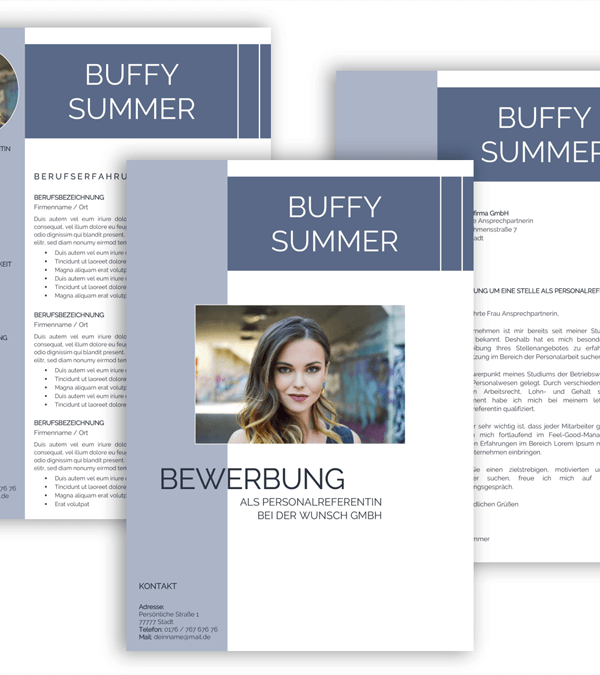 Bewerbungsvorlage Download, Bewerbung schreiben Vorlage, Moderne Lebenslauf Vorlage mit Lebenslauf, Anschreiben, Deckblatt