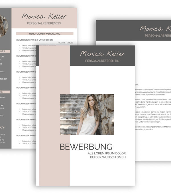 Bewerbungsvorlage Download, Bewerbung schreiben Vorlage, Moderne Lebenslauf Vorlage mit Lebenslauf, Anschreiben, Deckblatt