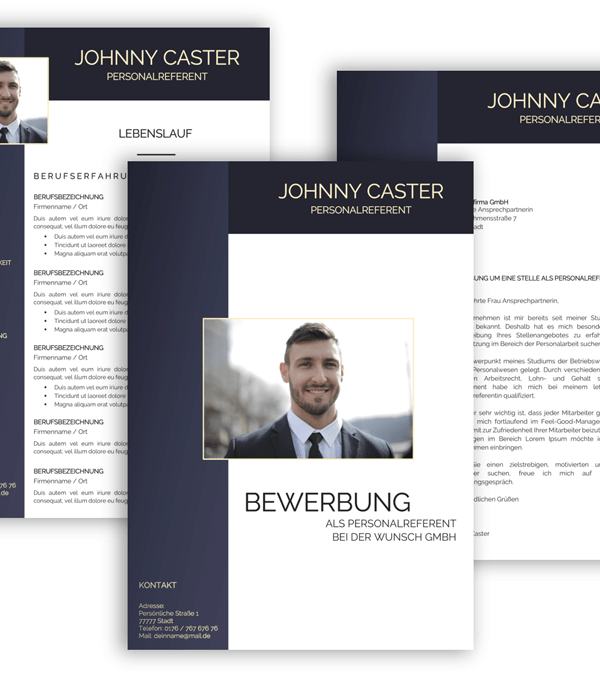 Bewerbungsvorlage, Bewerbung schreiben Vorlage, Moderne Lebenslauf Vorlage mit Lebenslauf, Anschreiben, Deckblatt