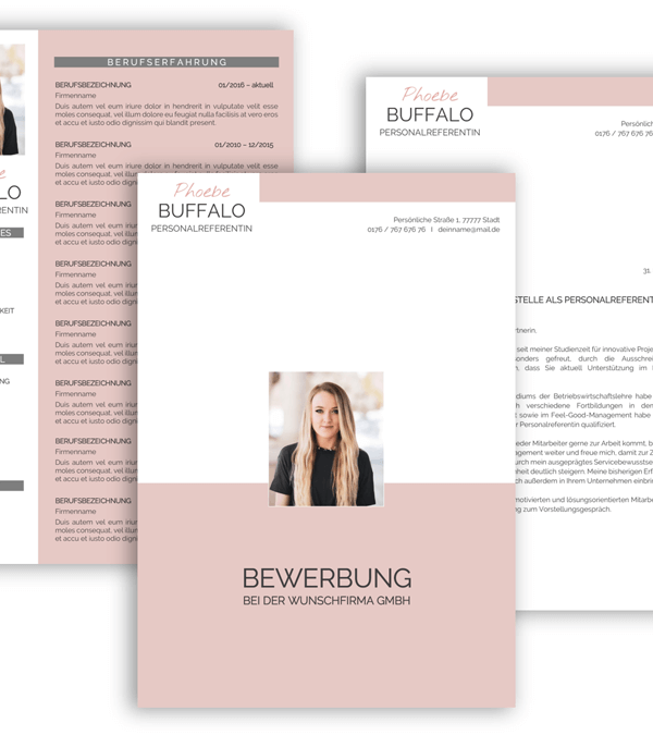 Bewerbungsvorlage, Bewerbung schreiben Vorlage, Moderne Lebenslauf Vorlage mit Lebenslauf, Anschreiben, Deckblatt