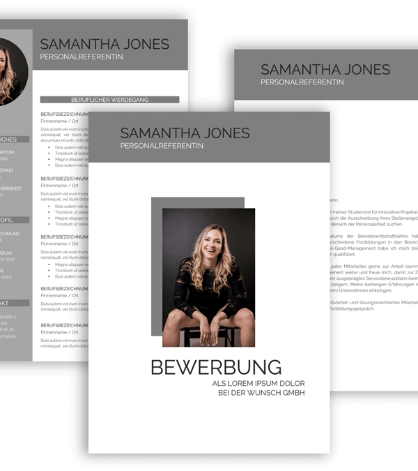 Bewerbungsvorlage, Bewerbung schreiben Vorlage, Moderne Lebenslauf Vorlage mit Lebenslauf, Anschreiben, Deckblatt