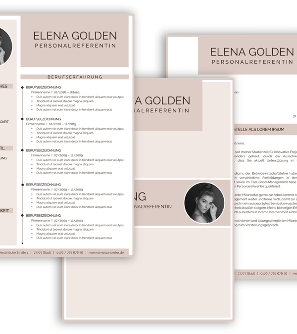 Bewerbungsvorlage Download, Bewerbung schreiben Vorlage, Moderne Lebenslauf Vorlage mit Lebenslauf, Anschreiben, Deckblatt