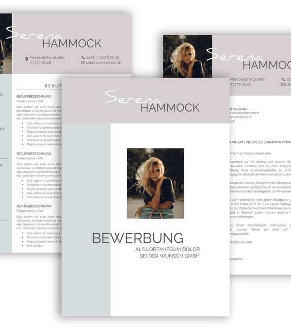 Bewerbungsvorlage Download, Bewerbung schreiben Vorlage, Kreative Lebenslauf Vorlage mit Lebenslauf, Anschreiben, Deckblatt