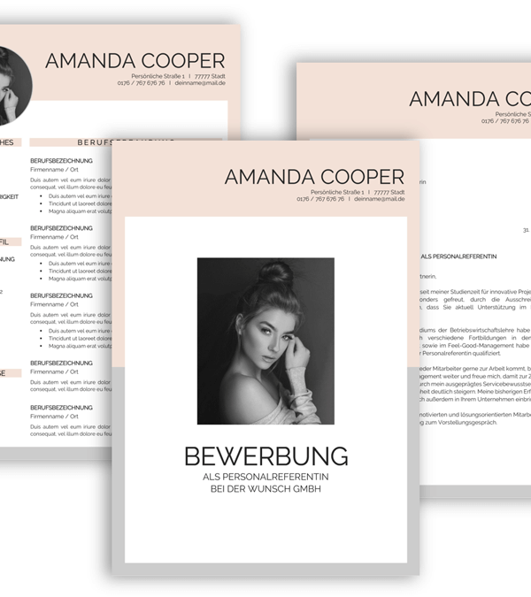 Bewerbungsvorlage Download, Bewerbung schreiben Vorlage, Kreative Lebenslauf Vorlage mit Lebenslauf, Anschreiben, Deckblatt