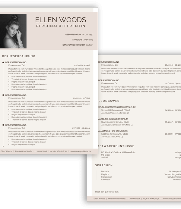 Lebenslaufvorlage modern kaufen