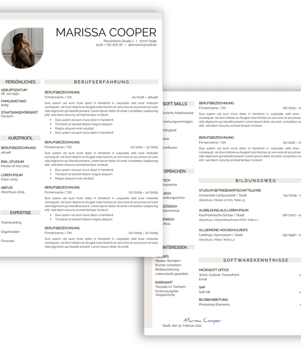 Lebenslaufvorlage modern Download kaufen