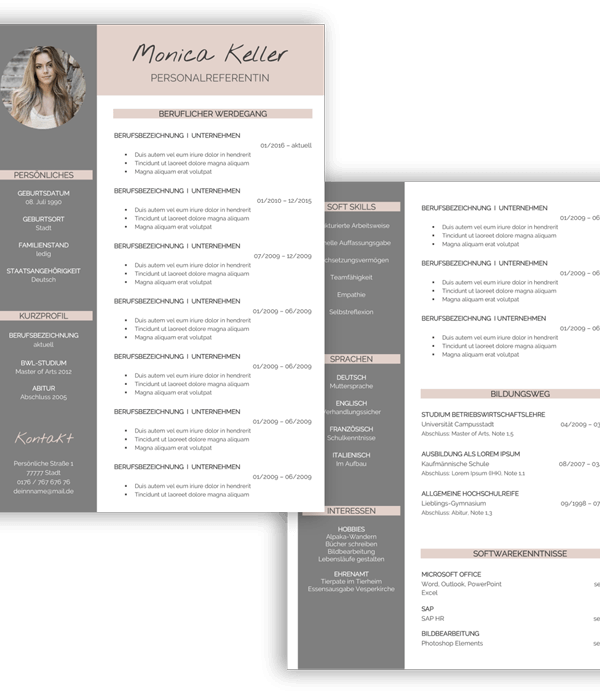 Lebenslaufvorlage modern download