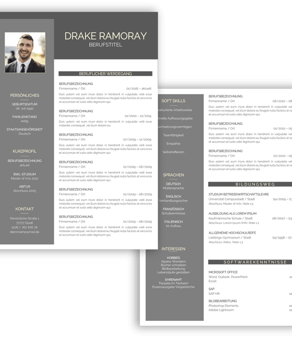 Lebenslaufvorlage modern download
