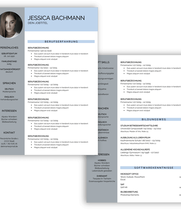 Lebenslaufvorlage modern kaufen downloaden