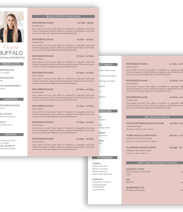 Lebenslaufvorlage modern tabellarisch