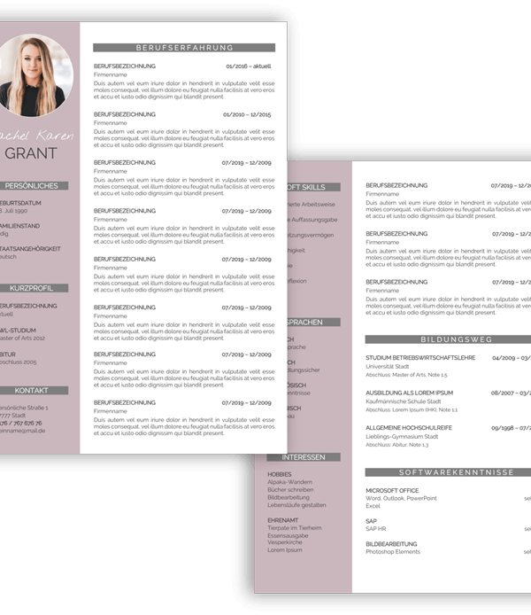 Lebenslaufvorlage modern kaufen für Frauen
