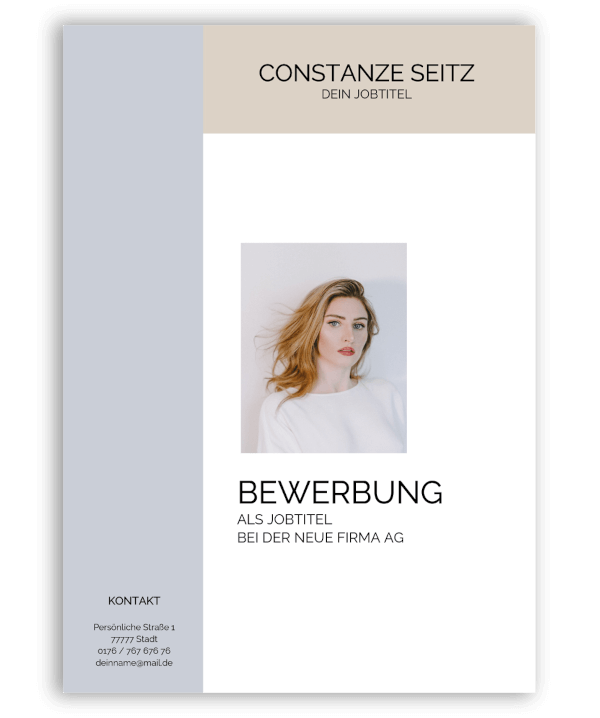 Professionelle Bewerbung Deckblatt modern