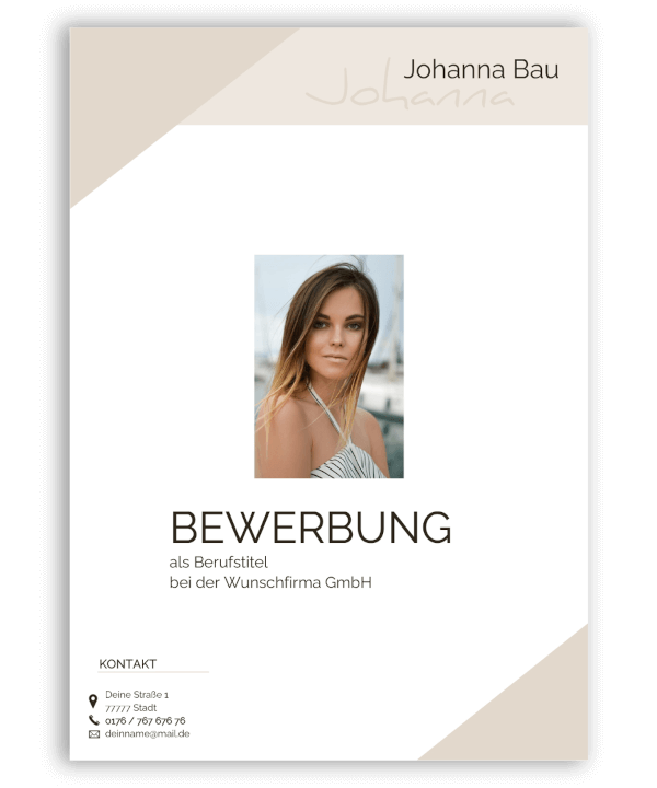 Bewerbung Deckblatt modern