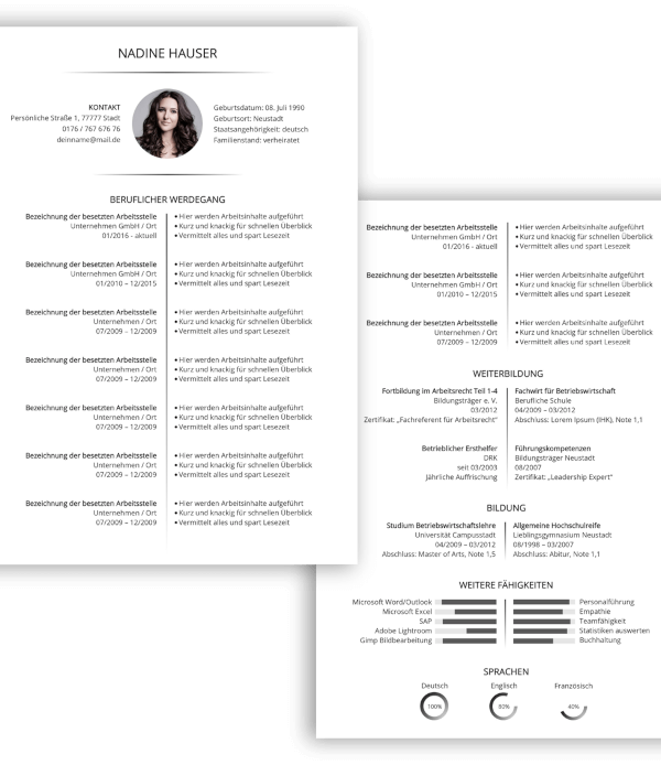 Moderne Lebenslauf Vorlage Hardskills Softskills