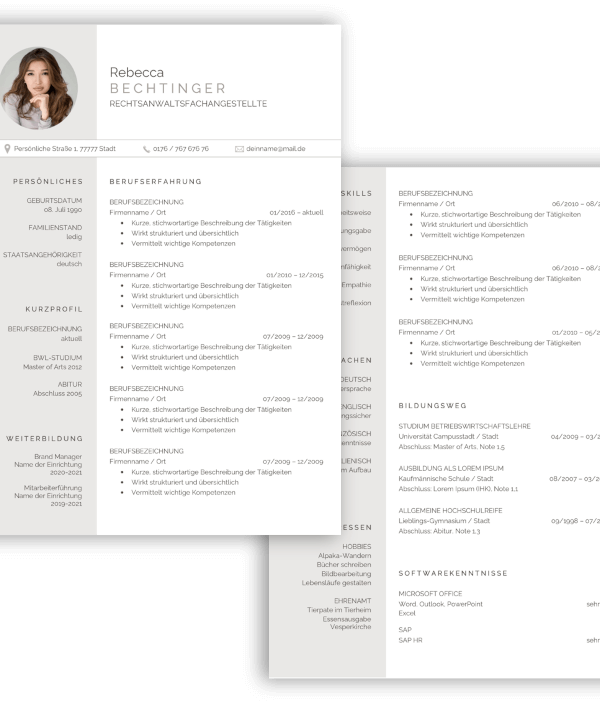 Tabellarischer Lebenslauf Vorlage schlicht