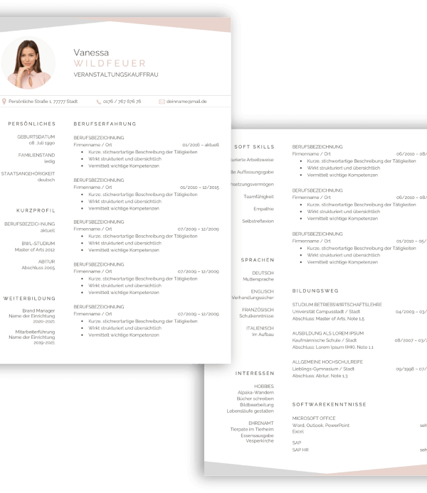 Tabellarischer Lebenslauf Vorlage kreativ