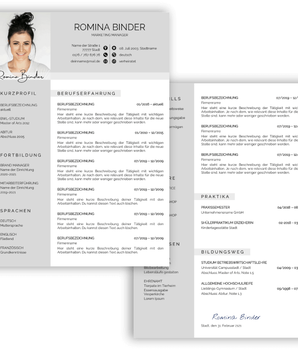 Tabellarischer Lebenslauf Vorlage professionell