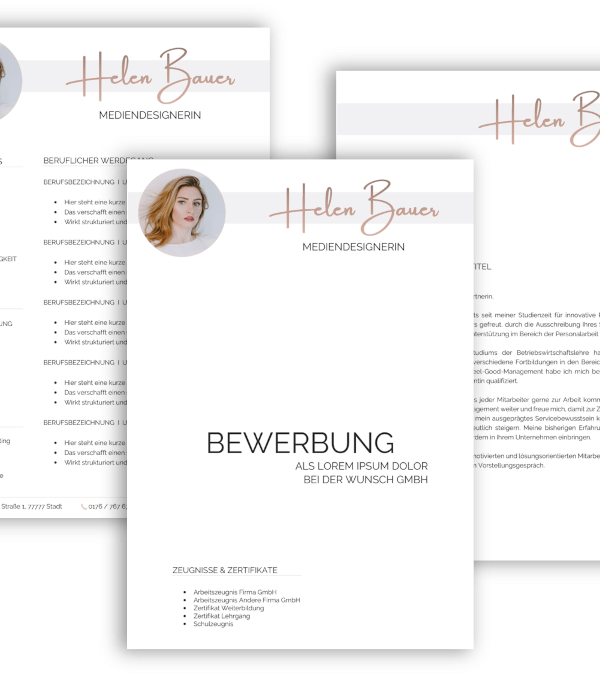 Professionelle Bewerbungsvorlage Vorlage Lebenslauf, Anschreiben, Deckblatt