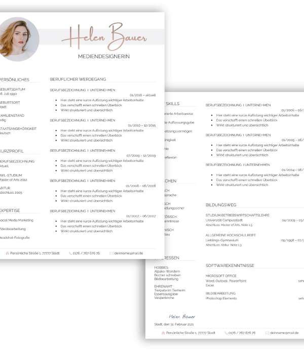 Schlichter Lebenslauf Vorlage professionell