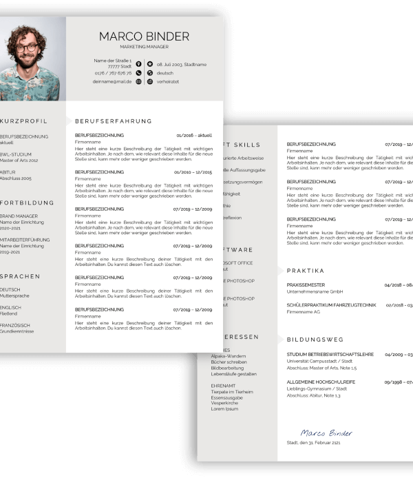 Moderne Lebenslauf Vorlage professionell